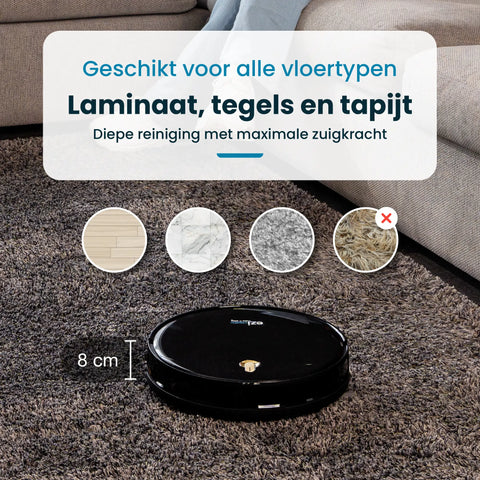 Eziclean® I-Bot Z5 Robotstofzuiger met dweilfunctie