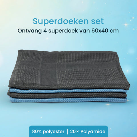 Eziclean® 4x Superdoek – Snel, Streeploos, Super Schoon