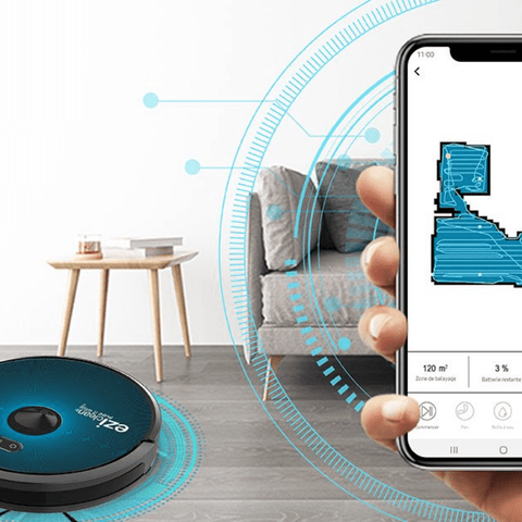 Robotstofzuiger met dweilfunctie Eziclean® Aqua Connect x650 voor dierenharen app